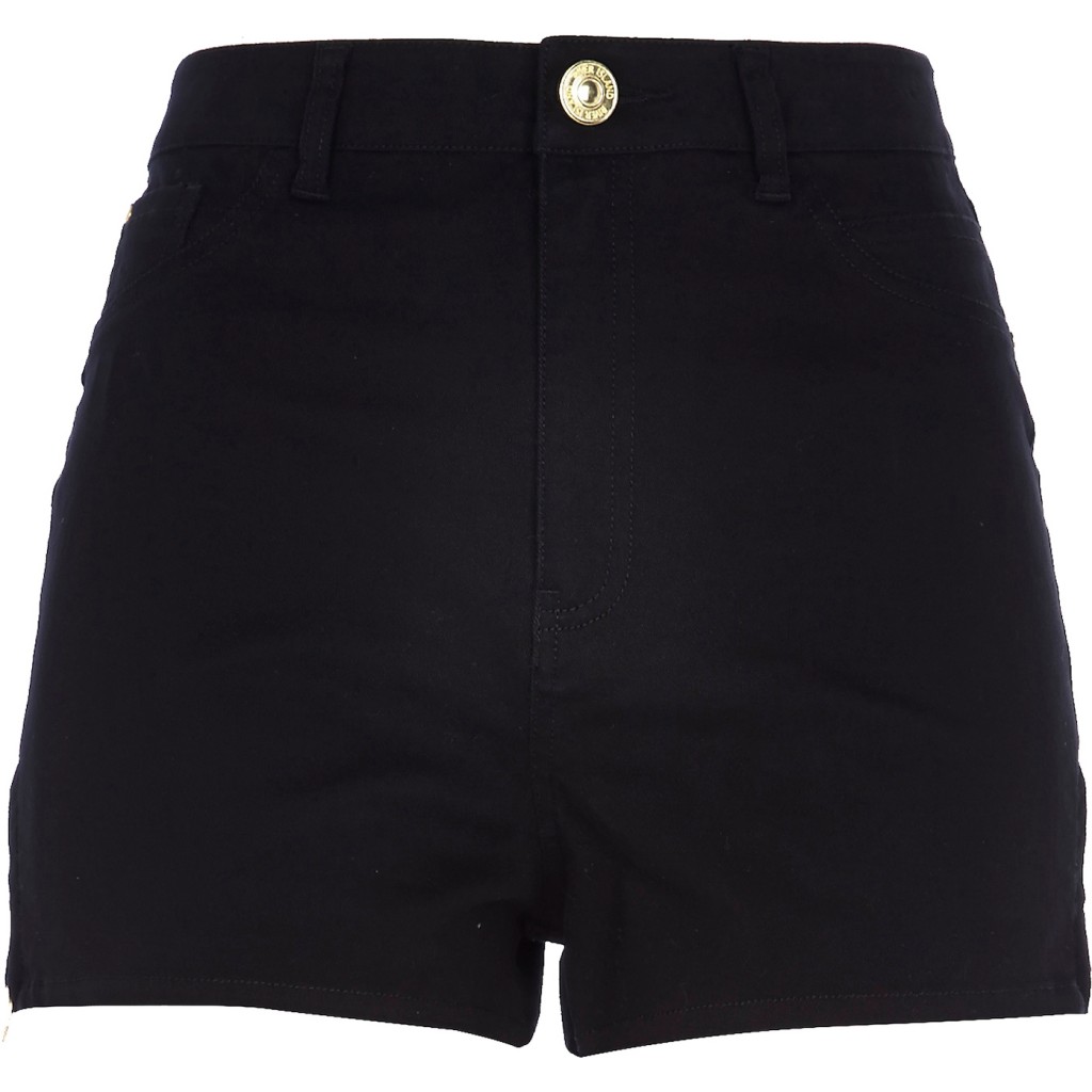 River Island_R499_Black High Waisted Stretch Shorts_652416